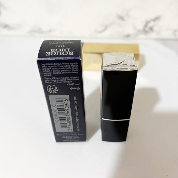 Dior Rouge Lipstick Color 100 Nude Look Velvet • Travel Size - Picture 6 of 9